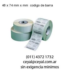 48 x 74 mm x mm  codigo de barra