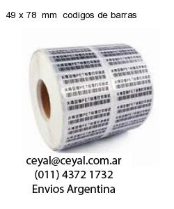 49 x 78  mm  codigos de barras