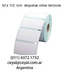 52 x 112  mm  etiquetas rollos termicos