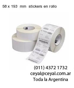 58 x 193  mm  stickers en rollo