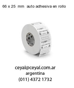 66 x 25  mm  auto adhesiva en rollo
