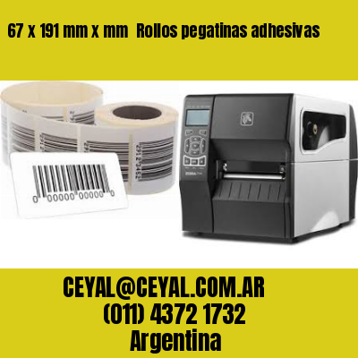 67 x 191 mm x mm  Rollos pegatinas adhesivas