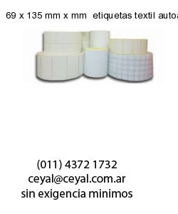 69 x 135 mm x mm  etiquetas textil autoadhesivas
