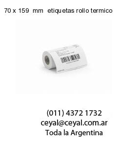 70 x 159  mm  etiquetas rollo termico