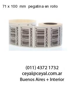 71 x 100  mm  pegatina en rollo