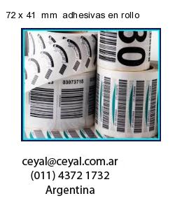 72 x 41  mm  adhesivas en rollo