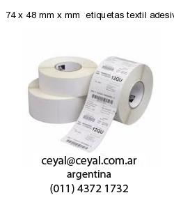 74 x 48 mm x mm  etiquetas textil adesivas