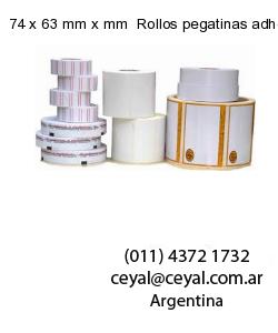 74 x 63 mm x mm  Rollos pegatinas adhesivas