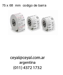 75 x 68  mm  codigo de barra