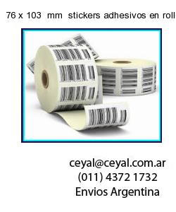 76 x 103  mm  stickers adhesivos en rollos