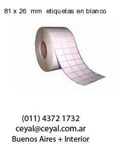 81 x 26  mm  etiquetas en blanco