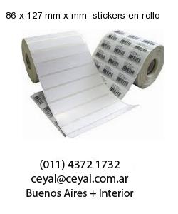 86 x 127 mm x mm  stickers en rollo