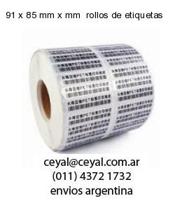 91 x 85 mm x mm  rollos de etiquetas