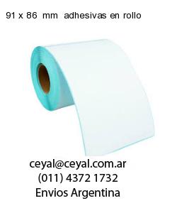91 x 86  mm  adhesivas en rollo