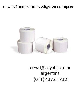 94 x 181 mm x mm  codigo barra impreso