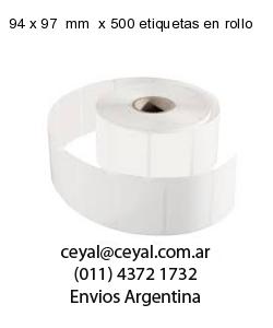 94 x 97  mm  x 500 etiquetas en rollo