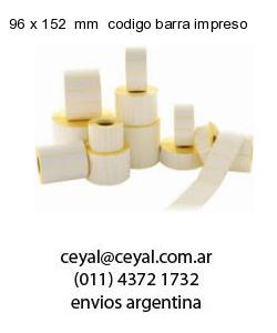 96 x 152  mm  codigo barra impreso