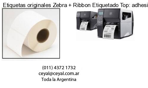 Etiquetas originales Zebra   Ribbon Etiquetado Top: adhesivo   ribbo