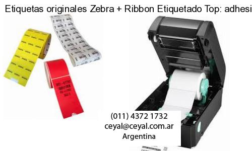 Etiquetas originales Zebra   Ribbon Etiquetado Top: adhesivo   ribbo