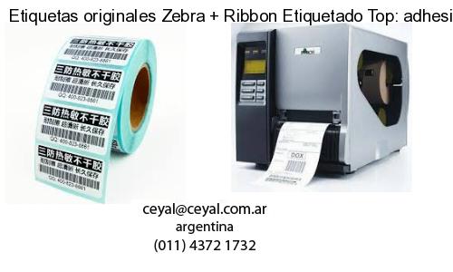 Etiquetas originales Zebra   Ribbon Etiquetado Top: adhesivo   ribbo