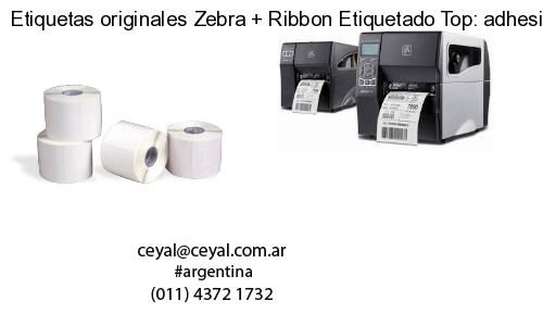 Etiquetas originales Zebra Ribbon Etiquetado Top: adhesivo ribbo