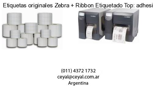 Etiquetas originales Zebra   Ribbon Etiquetado Top: adhesivo   ribbo