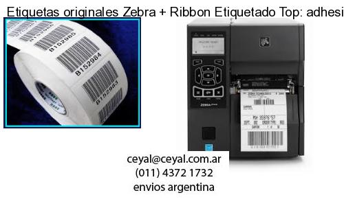 Etiquetas originales Zebra   Ribbon Etiquetado Top: adhesivo   ribbo