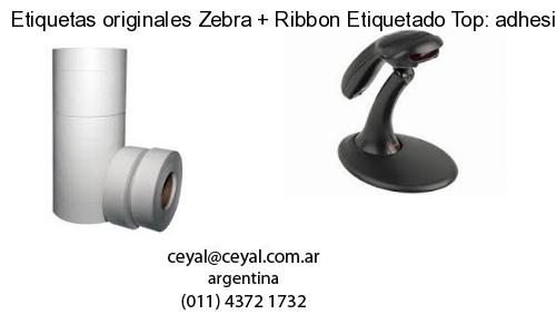 Etiquetas originales Zebra   Ribbon Etiquetado Top: adhesivo   ribbo