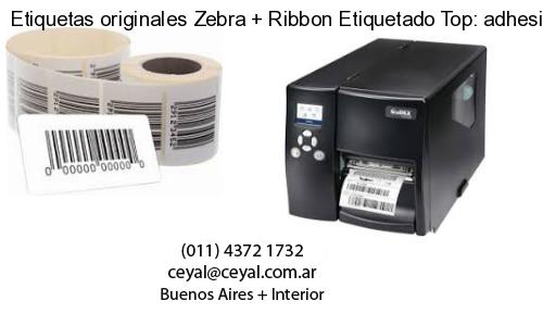 Etiquetas originales Zebra   Ribbon Etiquetado Top: adhesivo   ribbo