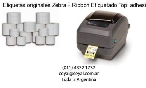 Etiquetas originales Zebra   Ribbon Etiquetado Top: adhesivo   ribbo