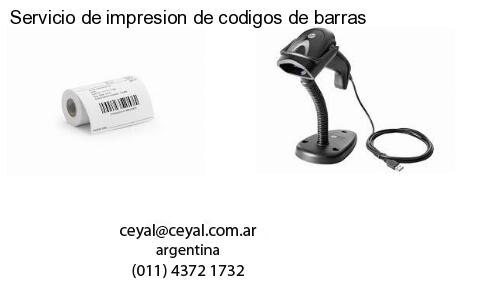 Servicio de impresion de codigos de barras