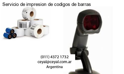 Servicio de impresion de codigos de barras