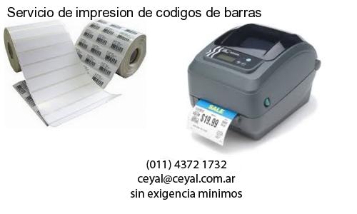 Servicio de impresion de codigos de barras