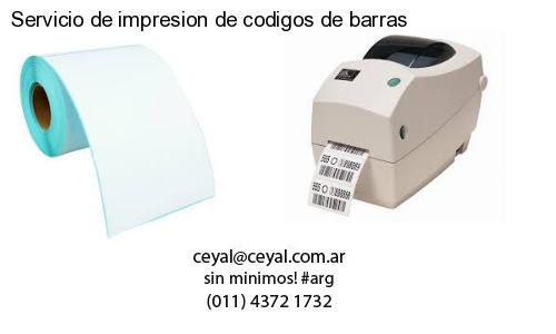 Servicio de impresion de codigos de barras