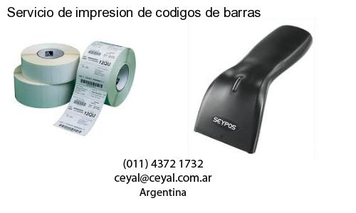 Servicio de impresion de codigos de barras