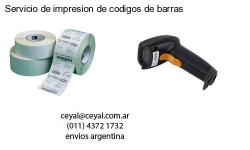 Servicio de impresion de codigos de barras