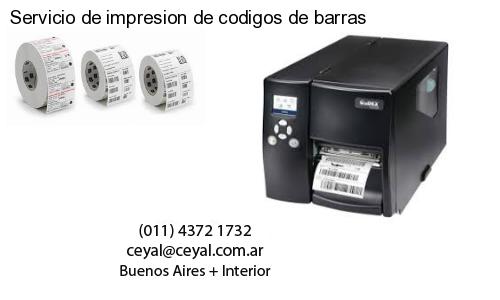 Servicio de impresion de codigos de barras