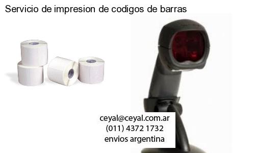 Servicio de impresion de codigos de barras