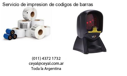 Servicio de impresion de codigos de barras