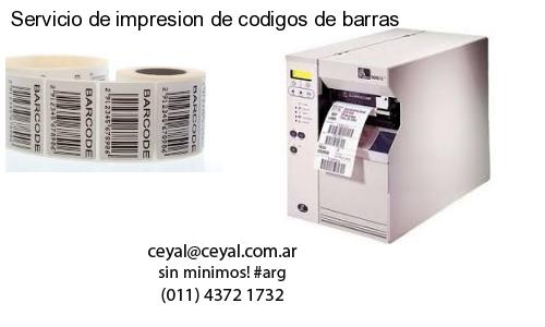 Servicio de impresion de codigos de barras