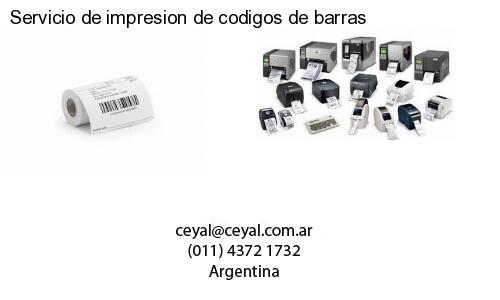 Servicio de impresion de codigos de barras