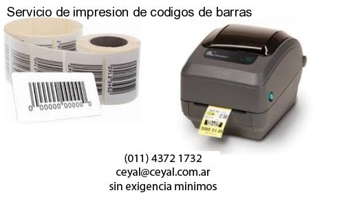 Servicio de impresion de codigos de barras