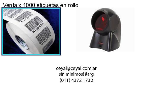 Venta x 1000 etiquetas en rollo