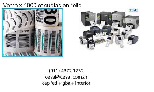 Venta x 1000 etiquetas en rollo
