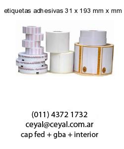 etiquetas adhesivas 31 x 193 mm x mm