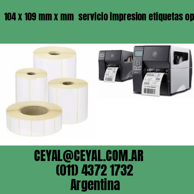 104 x 109 mm x mm  servicio impresion etiquetas opp