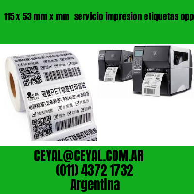 115 x 53 mm x mm  servicio impresion etiquetas opp