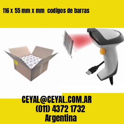 116 x 55 mm x mm  codigos de barras