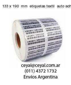133 x 190  mm  etiquetas textil  auto adhesiva