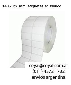 148 x 26  mm  etiquetas en blanco